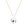 Dazzlingrock Collection Amethyst and Diamond Double Heart Pendant with
Chain in 14K Gold