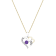 Dazzlingrock Collection Amethyst and Diamond Double Heart Pendant with
Chain in 14K Gold