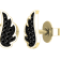Dazzlingrock Collection Round Black Diamond Angel Wing Stud Earrings for
Women in 18K Yellow Gold