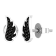 Dazzlingrock Collection Round Black Diamond Angel Wing Stud Earrings for
Women in Sterling Silver