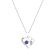 Dazzlingrock Collection Amethyst and Diamond Double Heart Pendant with
Chain in 18K Gold