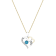 Dazzlingrock Collection Blue Topaz and Diamond Double Heart Pendant with
Chain in 10K Gold