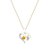 Dazzlingrock Collection Citrine and Diamond Double Heart Pendant with
Chain in 14K Gold