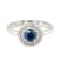 0.44 Ctw CVD Blue Diamond and 0.24 White Diamond Ring in 14K WG