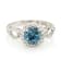 1.03 Ctw CVD Blue Diamond and 0.46 White Diamond Ring in 14K WG