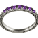Oxidized Sterling Silver Princess Cut Amethyst Band Ring