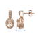 Sterling Silver Morganite and Natural White Diamond  Stud Earrings 1.71 CTW