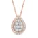 Jewelili Rose Gold over Sterling Silver 1/5 cttw Round Natural Diamond
Cluster Pendant
