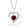 Jewelili Sterling Silver Created Ruby and Created White Sapphire Heart
Pendant with Rolo Chain