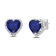 10K White Gold 7 MM Heart Shape Blue Sapphire  and 1/10 Cttw White Round
Diamond Stud Earrings