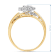 White Diamond 10K Yellow Gold Cluster Ring 0.50 CTW
