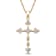 Jewelili 10K Yellow Gold 1/4 Ctw White Round Diamond Cross Pendant,
18" Rope Chain