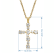 Jewelili 10K Yellow Gold Round White Cubic Zirconia Cross Pendant with
Rope Chain