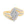 White Diamond 10K Yellow Gold Cluster Ring 0.50 CTW
