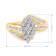 White Diamond 10K Yellow Gold Cluster Ring 0.50 CTW