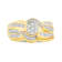 Jewelili Yellow Gold over Sterling Silver 1/2 ctw White Round and
Baguette Diamond Ring