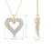 White Diamond 10K  Yellow Gold Heart Pendant 0.50 CTW