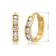 Cubic Zirconia 10K Yellow Gold Hoops Earrings 0.15 CTW