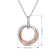 Jewelili 14K Rose Gold and Sterling Silver 1/6 Ctw White Diamond Circle
Pendant, 18" Rolo Chain