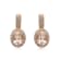 Sterling Silver Morganite and Natural White Diamond  Stud Earrings 1.71 CTW