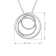 Sterling Silver White Round Diamond Multi Circle Pendant, 18" Cable Chain