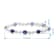 Created Blue Sapphire and Natural White Diamond Sterling Silver Bracelet