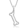 Sterling Silver 1/6 Ctw White Diamond Bone Pendant, 18" Rolo Chain