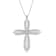 Jewelili Created Opal and Cubic Zirconia Sterling Silver Cross Pendant
with Rolo Chain