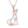 White Diamond 14K Rose Gold over Sterling Silver Dog Pendant