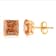 10K Yellow Gold 6 MM Princess Champagne Cubic Zirconia Stud Earrings