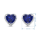 10K White Gold 7 MM Heart Shape Blue Sapphire  and 1/10 Cttw White Round
Diamond Stud Earrings