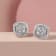 White Diamond Sterling Silver Stud Earrings