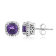 10K White Gold 5x5 MM Cushion Amethyst and 1/10 Ctw Natural White Round
Diamond Stud Earrings