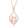 Jewelili 14K Rose Gold Over Sterling Silver Parent and 2 Children Family Pendant
