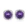 10K White Gold 5x5 MM Cushion Amethyst and 1/10 Ctw Natural White Round
Diamond Stud Earrings