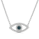 Jewelili Sterling Silver 1/5 Ctw Treated Blue and White Diamond Evil Eye
Necklace, 18" Rolo Chain