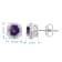 10K White Gold 5x5 MM Cushion Amethyst and 1/10 Ctw Natural White Round
Diamond Stud Earrings