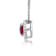Jewelili Sterling Silver Ruby and Created White Sapphire Pendant with
Rolo Chain