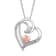 Natural White Diamonds Sterling Silver and 10K Rose Gold  Heart Pendant