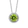Jewelili Sterling Silver Peridot and Created White Sapphire Pendant with
Rolo Chain
