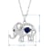 Jewelili Sterling Silver Synthetic Blue Spinel and Created White
Sapphire Elephant Pendant