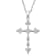 Jewelili 10K White Gold 1/4 Ctw White Round Diamond Cross Pendant,
18" Rope Chain