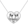 Jewelili Sterling Silver 1/20 Ctw Black and White Round Diamond Owl
Family Necklace, 18" Rolo Chain