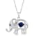 Jewelili Sterling Silver Synthetic Blue Spinel and Created White
Sapphire Elephant Pendant