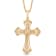 Jewelili 1/5 ctw Round White Diamond 18K Yellow Gold Over Sterling
Silver Cross Pendant With Chain