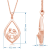 Jewelili 14K Rose Gold Over Sterling Silver Parent and 2 Children Family Pendant