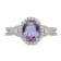 Created Alexandrite and Created White Sapphire Sterling Silver Ring 2.7 CTW