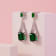 Sterling Silver Octagon Simulated Green Emerald Glass and Round Cubic
Zirconia Dangle Earrings