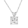 Jewelili 10K White Gold 6mm Princess Cut Cubic Zirconia Solitaire
Pendant with Rope Chain