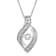 Jewelili 10K White Gold 1/6 ctw White Dancing Diamond Miracle Set Love
Pendant with Cable Chain